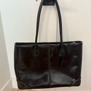 Eddie Bauer Dark Brown Leather Tote